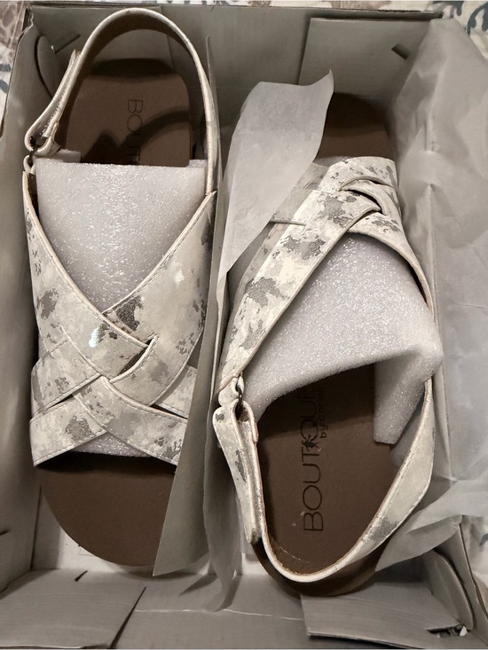 Corkys Shoes - Corkys WOW White Foil Platform Wedge Sandals Women’s Size 11 | NIB
